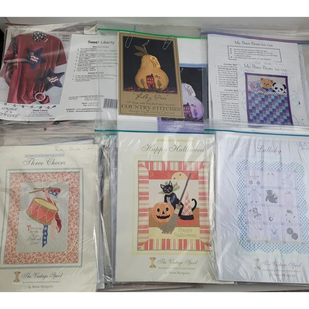 HUGE Lot of 118 Smocking/sewing/cross-stitch patterns, kits. + mats, CUT & UNCUT